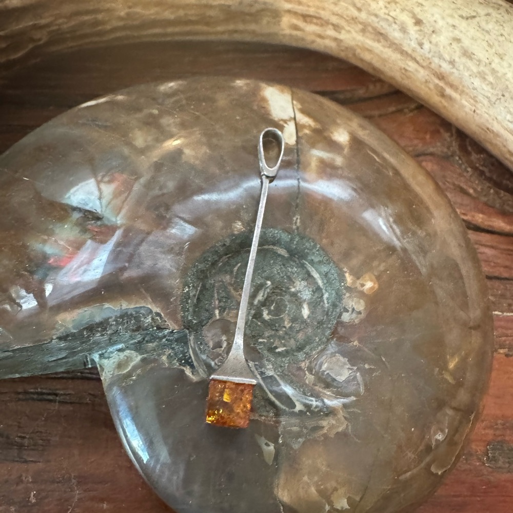 Sterling Silver and Amber Pendant